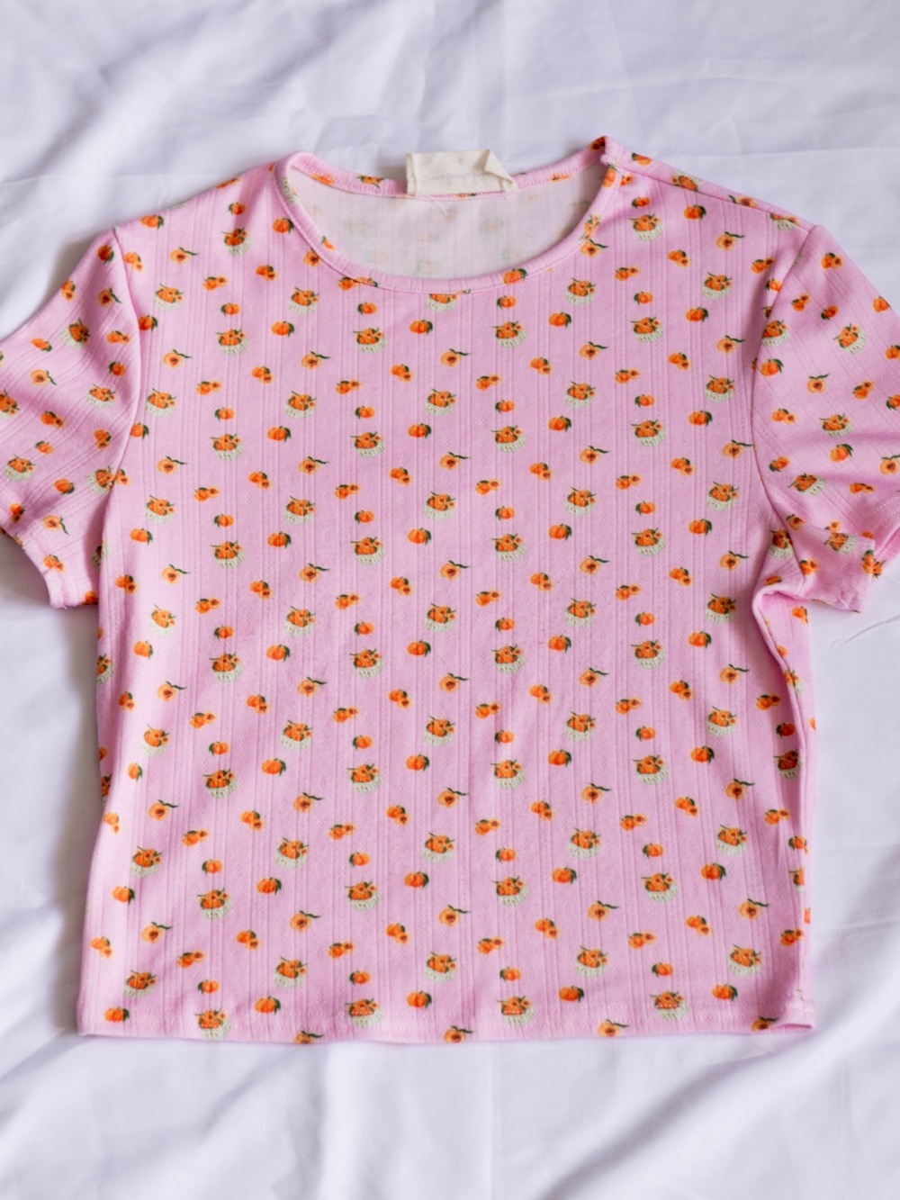 Pink Short Sleeve Floral Print Tee